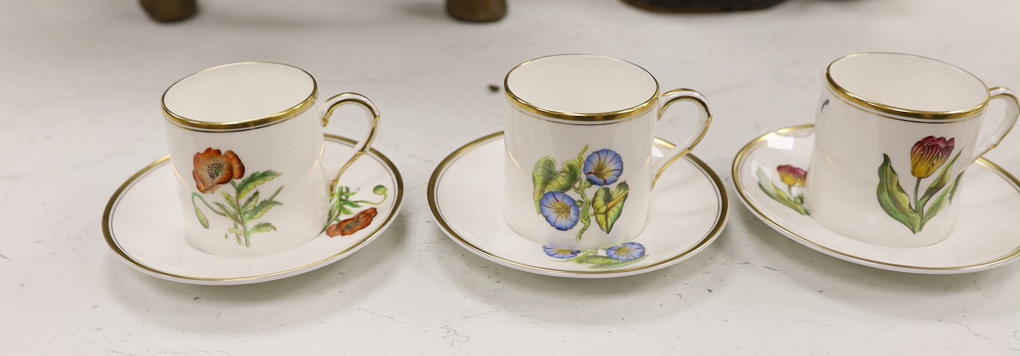A Worcester botanical decorated coffee set.